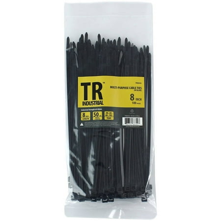 TR Industrial 88302 Multi-Purpose Cable Ties, 100pk, 8″, Black TR Industrial 88302 Multi-Purpose Cable Ties, 100pk, 8″, Black