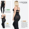 thumbnail image 3 of Co'Coon Shapewear High Waist Compression Leggings Butt Lifter Tummy Control Postpartum Leg Thigh Slimmer (Black, Large), 3 of 4