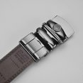 thumbnail image 3 of Men's Belt, Silver Buckle Leather Belt for Men, Adjustable Automatic Buckle Belt 3.5cm * 130cm (Box Included), Business Leather Belt, Holiday Gifts Ma, 3 of 5
