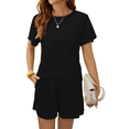thumbnail image 4 of UVN Summer Pajama Sets For Women Short Sleeve Sleepwear Set Ladies Casual 2 Piece Outfits Lounge Sets, 4 of 10