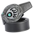 thumbnail image 1 of Cinturón de cuero Pu Negro 3 Colcomx Cinturón de vaquero occidental, 1 of 8