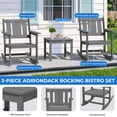 thumbnail image 3 of SERWALL Outdoor Rocking Bistro Set of 2 with 1 Side Table & 9ft Patio Umbrella(Umbrella Base Not Included), Porch Chairs and Coffee Table Set for Lawn Balcony Deck, Gray, 3 of 11
