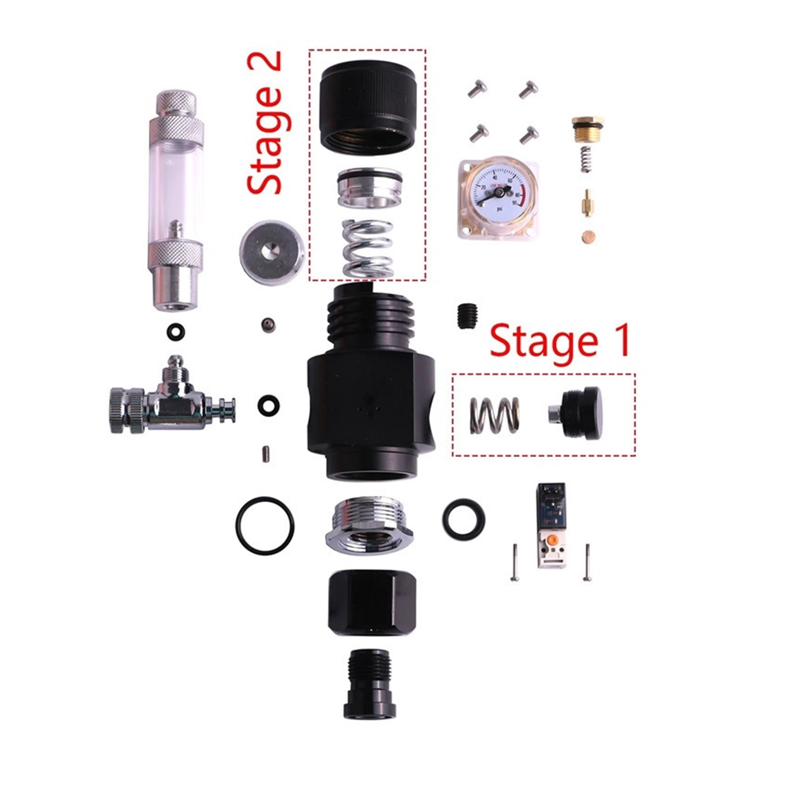 Mini Dual Stage Co2 Regulator Fish Tank Aquarium Solenoid Valve Bubble Counter Fishbowl Accessories Carbon Dioxide Reducer ,Easy to Use