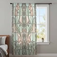 thumbnail image 4 of Stained Glass Sheer Curtains 63 Inches Long, Vintage Colorful Flower Animal Textured Light Filering Curtains, Breathable Simi Curtain Privacy Drapes for Living Room Bedroom Window Treatment, 4 of 9