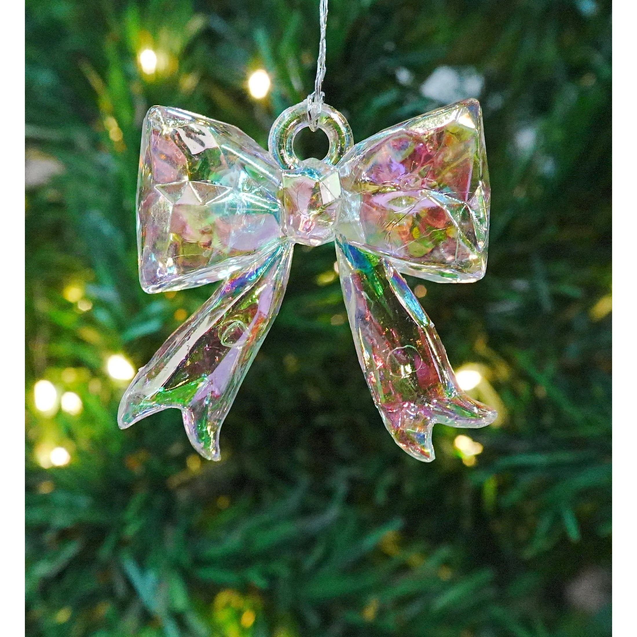 4-Count Iridescent Bow Mini Christmas Ornaments, 1.5", by Holiday Time