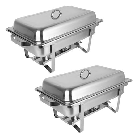 Rectangular Catering Tray - Zimtown 8 Quart Rectangular Chafing Dish of Stainless Steel Full Size Tray Buffet Catering,1/2/4 pack