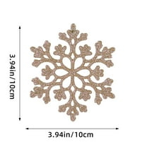 JWshufel 12 Pack Christmas Decorations Snowflake Ornaments High Festive Atmosphere with Unique Dusting Effect for Christmas Trees and Holiday Decor 3.9in Brown