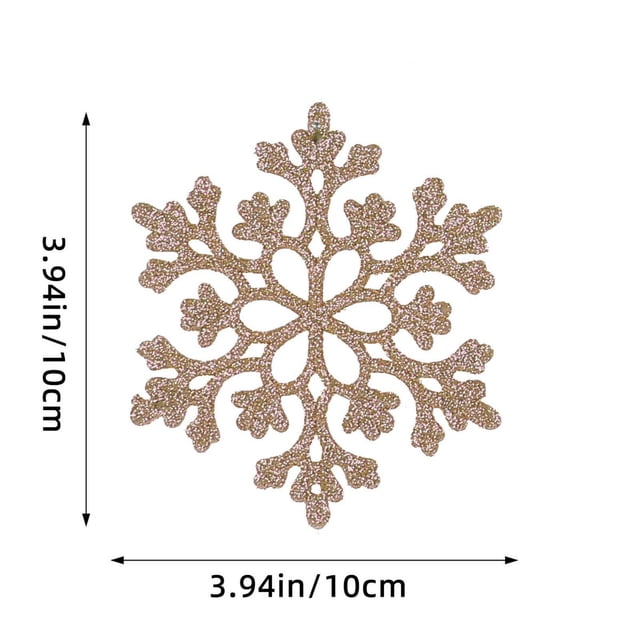 12pcs Christmas Decorations 10CM Snowflake Plastic Snowflake Christmas Tree Decoration Hollow Snowflake Pendant