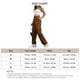thumbnail image 2 of Pantalones cargo para mujer, cintura alta, bolsillos grandes, pantalones largos informales con banda en el tobillo para uso diario, marrón oscuro XL, 2 of 2
