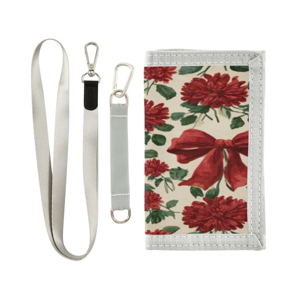 Novelty Wallets Foldable Novelty Wallets Prefect Gifts for Every Scene Red Christmas Bows and Floral