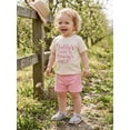 thumbnail image 3 of BemeyourBBs Toddler Baby Girl Summer Outfit Baby Girl Daddy's Girl Mommy's World Clothes 3 6 12 18 24 Months 2 3Years Letter Short Sleeve T Shirt Tops and Pockets Shorts 2 Pcs Set, 3 of 9