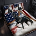 thumbnail image 3 of Flagwix 3 Pieces King Size Quilt Sets, Horse Quilt Bedding Set Black Horse and American Flag BNT382QS, Bedspread Coverlets with 2 Pillow Shams for Bedroom, Home Decor - 91" x 102", 3 of 4