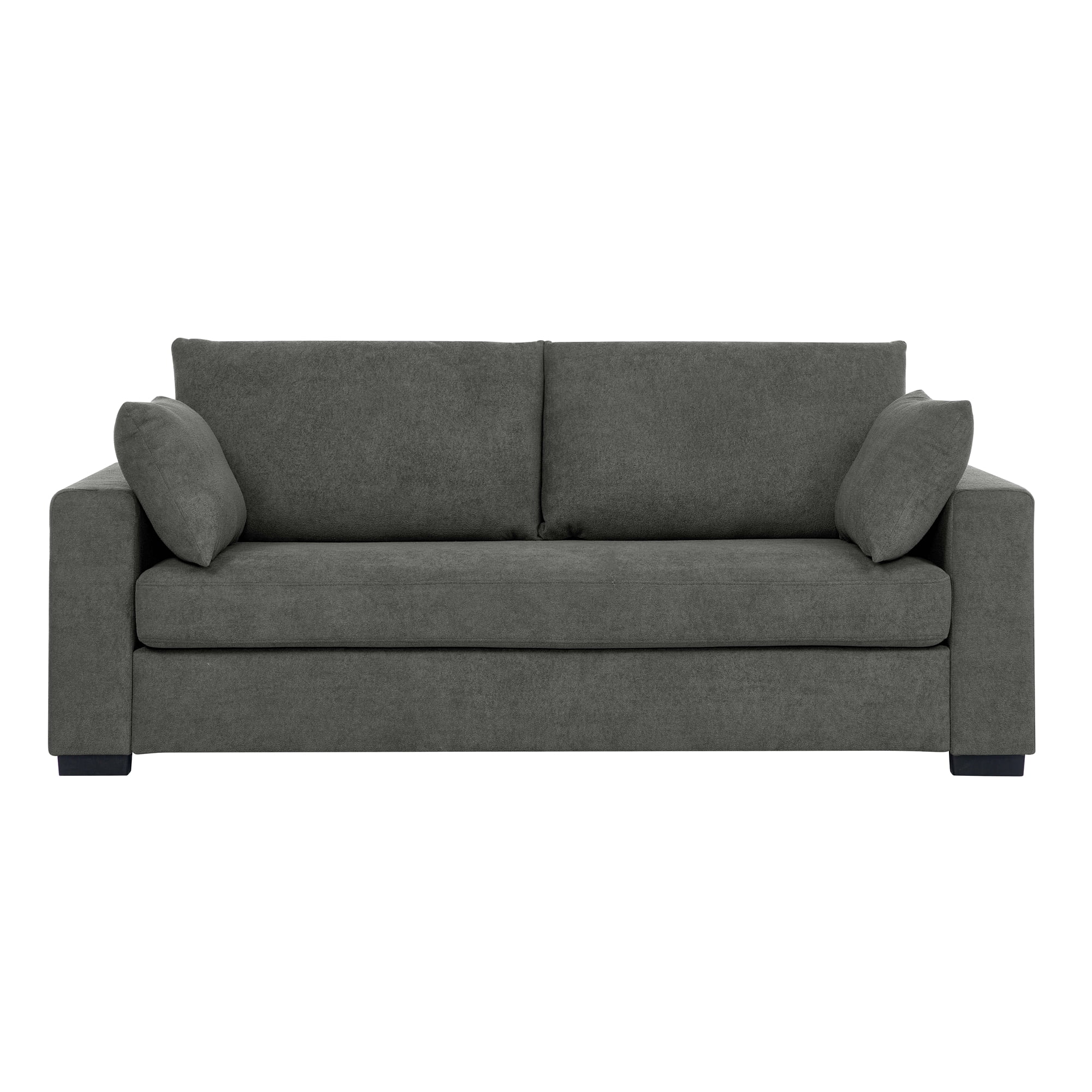 Aukfa 79" Modern Upholstered Sofa Couch 3 Seat Sofa for Living Room Bedroom, 2 Pillows, Chenille, Gray