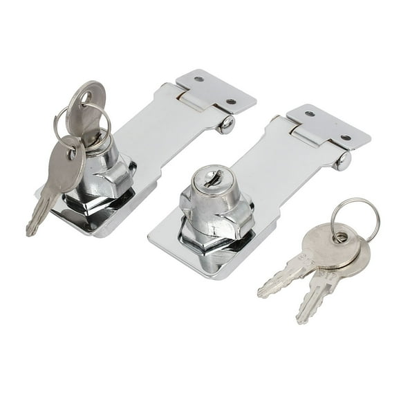 Unique Bargains 95mmx32mmx30mm Metal Screw Fixing Safety Guard Keyed Hasp Latches Locks 2pcs