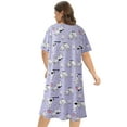 thumbnail image 2 of EFINNY Women's Plus Size Short Sleeves Nightgowns Fashion Print Nightshirt Pullover Soft Nightdress Loungewear, 2 of 8