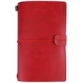 thumbnail image 1 of Cuaderno de viaje clásico de piel sintética, personalizado, diario, bloc de notas recargable (rojo), 1 of 10
