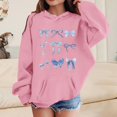 thumbnail image 2 of Hoodies for Girls 14-16 Crew Neck Crop Tops Soft Casual Graphic Print Outdoor Workout Sweatshirt Children Kid's Fall Winter Outfits Pink, 2 of 4