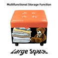 thumbnail image 4 of H&B Luxuries Tufted Leather Square Flip Top Storage Ottoman Cube Foot Rest (Orange with Storage), 4 of 6