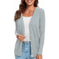 thumbnail image 2 of Urban CoCo Women's Button Down Lightweight Knit Cardigan Sweater with Pockets, 2 of 7
