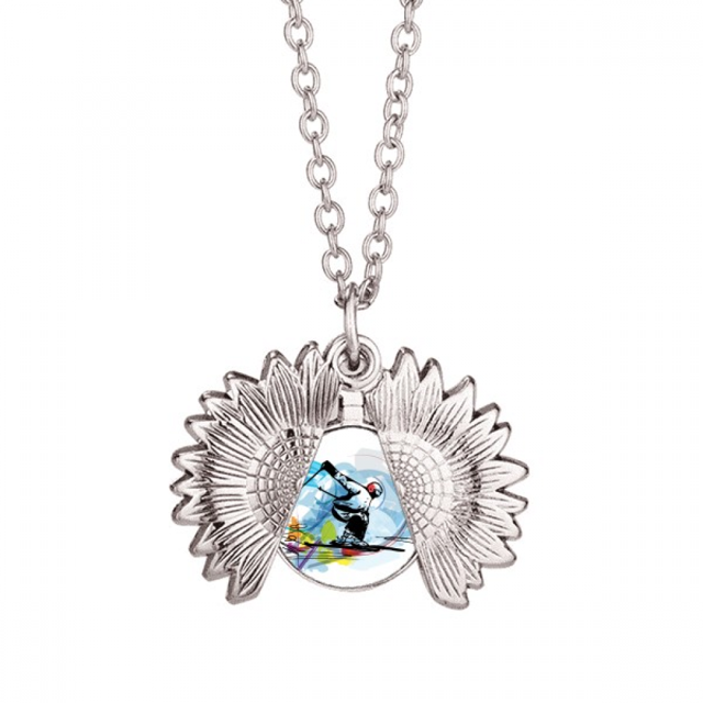 Los atletas de deportes de invierno, Esqui Freestyle ilustración Collar de girasol collar collar collar colgante