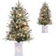 thumbnail image 1 of 3ft mini pre-lit artificial christmas tree con 78 warm blanca lights, pine cones, y red fruits - compact tabletop xmas tree para holiday home decor, 1 of 7