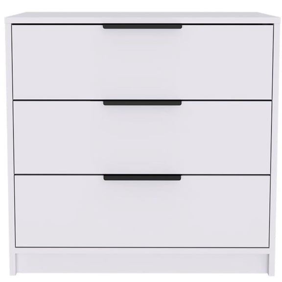 TUHOME Kaia 3 Drawer Dresser Engineered Wood Dressers in White