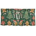thumbnail image 7 of Yayeee Kitchen Curtains Tier Set of 2 Light Filtering 57"x36" Over Sink Window Panels, Brown Christmas Gingerbread, 7 of 7