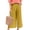 Yellow, variant on Laqbezok Women's Cotton Linen Wide Leg Pants, Elastic Waist Cropped Culottes with Pockets, Summer Casual Loose Trousers Summer Beach Capri Pants for Daily Wear