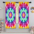 thumbnail image 5 of Blackout Kids Curtains,Colorful Rainbow Tie Dye Spiral Pattern Childrens Insulated Curtains Set Of 2,Bedroom Essentials,Toddler Room Decor 42"x63", 5 of 5