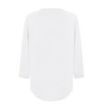 thumbnail image 6 of Tunic Tops for Women Loose Fit Dressy! Comdrip 3/4 Length Sleeve Womens Tops Round Neck Casual Tunic Tops Basic Pleated Shirts Loose Fit 2025 3/4 Sleeve Tops for Women White L, 6 of 6