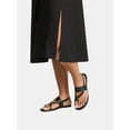 thumbnail image 3 of Time and Tru Women's One Shoulder Cotton Midi Dress, Sizes XS-XXXL, 3 of 4