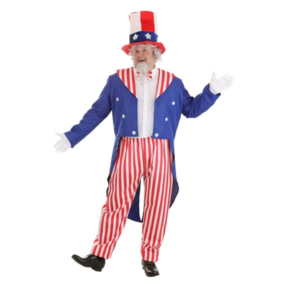 Plus Size Men's Deluxe Uncle Sam Costume