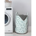 thumbnail image 3 of Leaves Laundry Bag, Peppermint Foliage Pattern on a Dotted Background Blossoming Nature, Basket with Handles Drawstring Closure for Laundromats, 13" x 19", Slate Blue and Bluegrey, by Ambesonne, 3 of 4