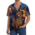 thumbnail image 7 of Lsque Scooby-Doo print Men's Cuban Collar Short Sleeve Shirt Summer Beachwear Casual Button Down Fashionable Vacation Leisure Shirt-Large, 7 of 7