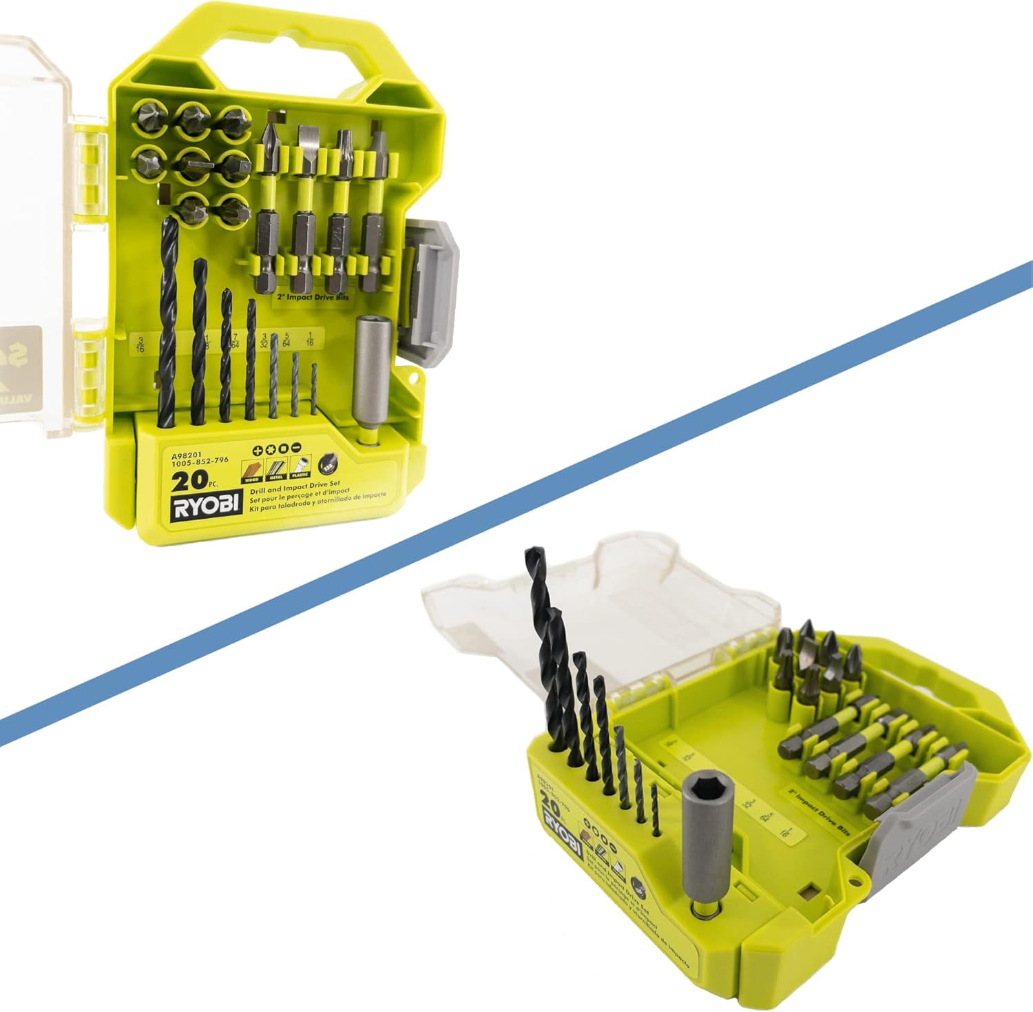 Cordless Drill Set Bundle with Ryobi 18V Drill Driver, Battery, Charger, Bit Set & BUHO Holster