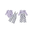 thumbnail image 2 of BemeyourBBs Baby Girls Clothing Set Long Sleeve Ribbed Romper with Print Overalls, 2 of 9
