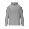 thumbnail image 7 of Stamzod Mens Long Sleeve Sun Protection Shirts Summer Solid Color Casual Outdoor Fishing Hoodie for Athletic Running Gray XXL, 7 of 7