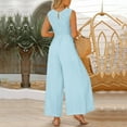 thumbnail image 5 of Quinlirra women's pants suit Womens Fashion Summer Solid Casual Sleeveless Suspender Long Jumpsuit, 5 of 5