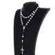 thumbnail image 1 of Collar 8 mm con colgante de cruz Blanco negro Hugo Collar pendiente, 1 of 9