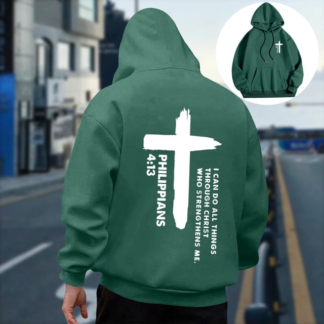 Sudadera con capucha para hombre, informal, a la moda, con estampado, de manga larga, con bolsillo, de poliéster
