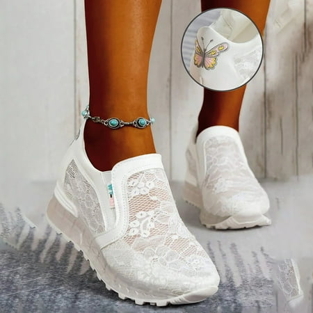 

XIAQUJ Mesh Shoes Women s 2023 Spring/Summer New Mesh Single Shoe Hollow Breathable Inner Elevated Casual Sports Shoes Women s Fashion Sneakers White 8(40)