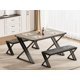 thumbnail image 1 of Juego de Comedor para 4 con Mesa y 2 Bancos Plegables Estructura de Metal en Forma Z que Ahorra Espacio para Cocina y Sala Gris, 1 of 7