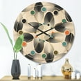 thumbnail image 2 of Designart 'Geometrical Abstract Retro Pattern IV' Mid-Century Modern Wood Wall Clock, 2 of 5