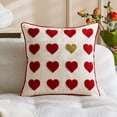 thumbnail image 5 of Decorr Valentines Throw Pillow Covers with Hearts Decorative Accent Throw Pillow Covers for Couch Sofa Living Room Decor Couple Present Valentine Gift, 18 x 18 Inches, 5 of 5