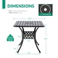 thumbnail image 4 of VIVIJASON 30.5" Patio Table Outdoor Dining Square Table Bronze Cast Aluminum Table with Umbrella Hole, 4 of 7