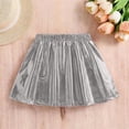 thumbnail image 4 of Girls Metallic Skater Skirt Sparkly Shiny Flared Pleated Mini Skirts High Waist A-Line Athletic Skort, 4 of 6