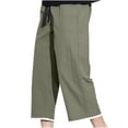 thumbnail image 2 of AherBiu Capri Pants Mens Wide Leg Drawstring Plus Size Loose Pants with Pockets Beach Lightweight 3/4 Shorts, 2 of 7
