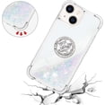 thumbnail image 5 of Glitter Clear Sparkly Bling Case for Apple iPhone 15, Flowing Liquid Quicksand Cover with Diamond Ring Holder Case for iPhone 15  Colorful, 5 of 13