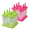 thumbnail image 2 of Popsicle Ice Pop Maker Molds 6 Pack Green BPA Free Ice Popsicles Mold Ice Pops, 2 of 8