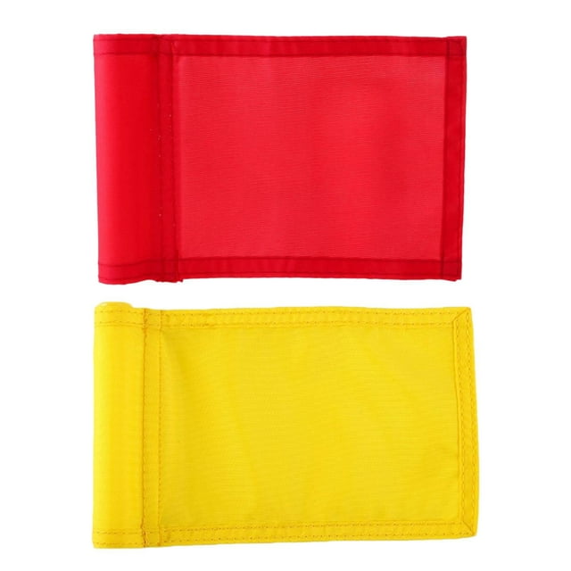 koolsoo Drapeaux de Golf Solides avec Tube Inséré, Tous 8 Pouces L X 6 Pouces H, Drapeaux Verts pour Rouge+jaune
